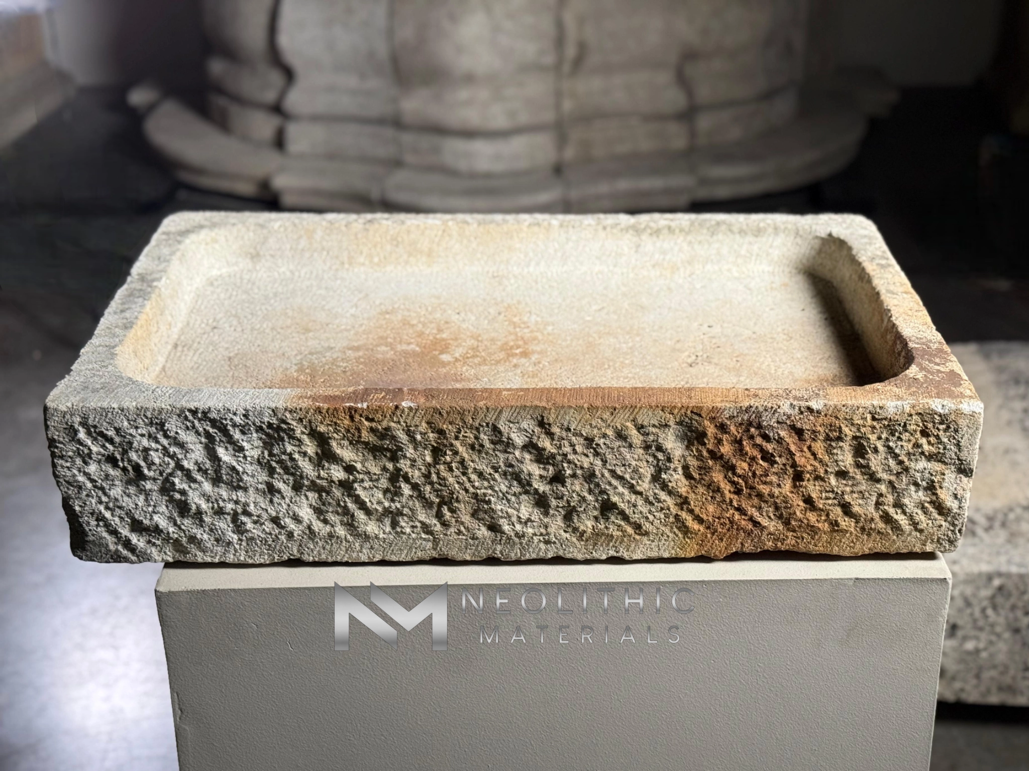 French Antique Limestone Sink - Image 4